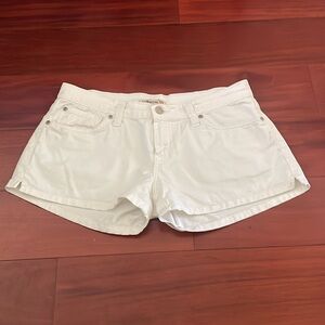 Vintage FOREVER 21 white denim jean shorts.